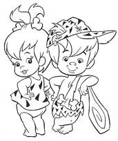 coloriage flintstones pepite pierreafeu et bambam laroche